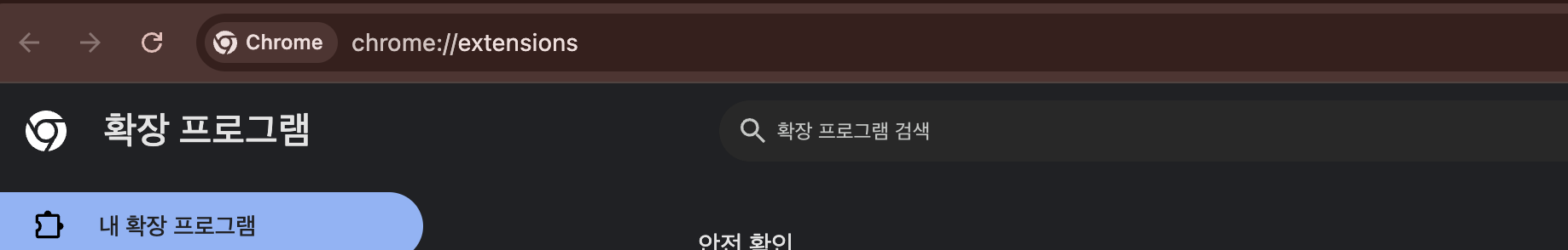 4단계: 확장 프로그램 페이지 열기